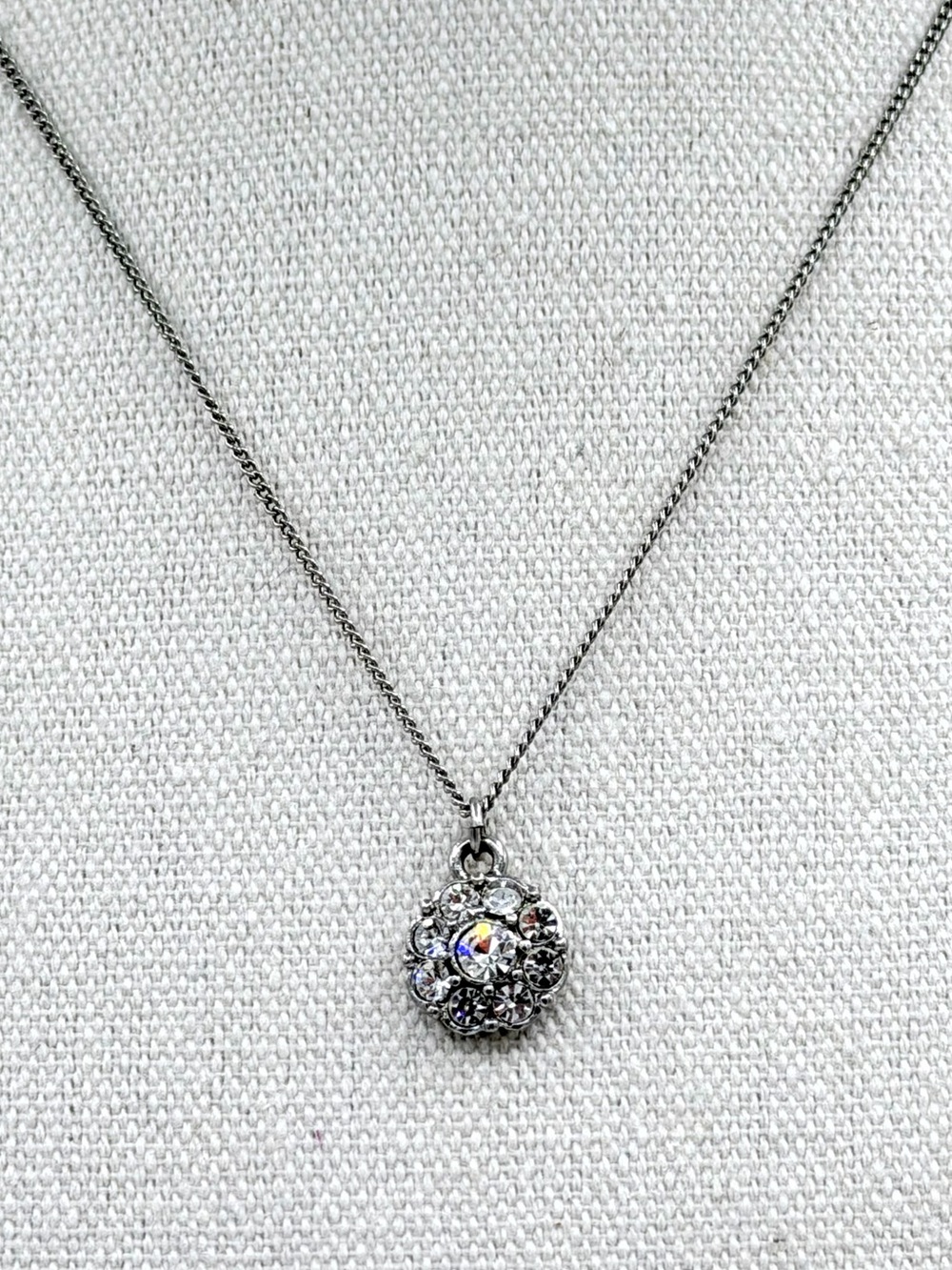 multi-Petal Flower Cluster Rhinestone Woman’s Necklace Jewelry
